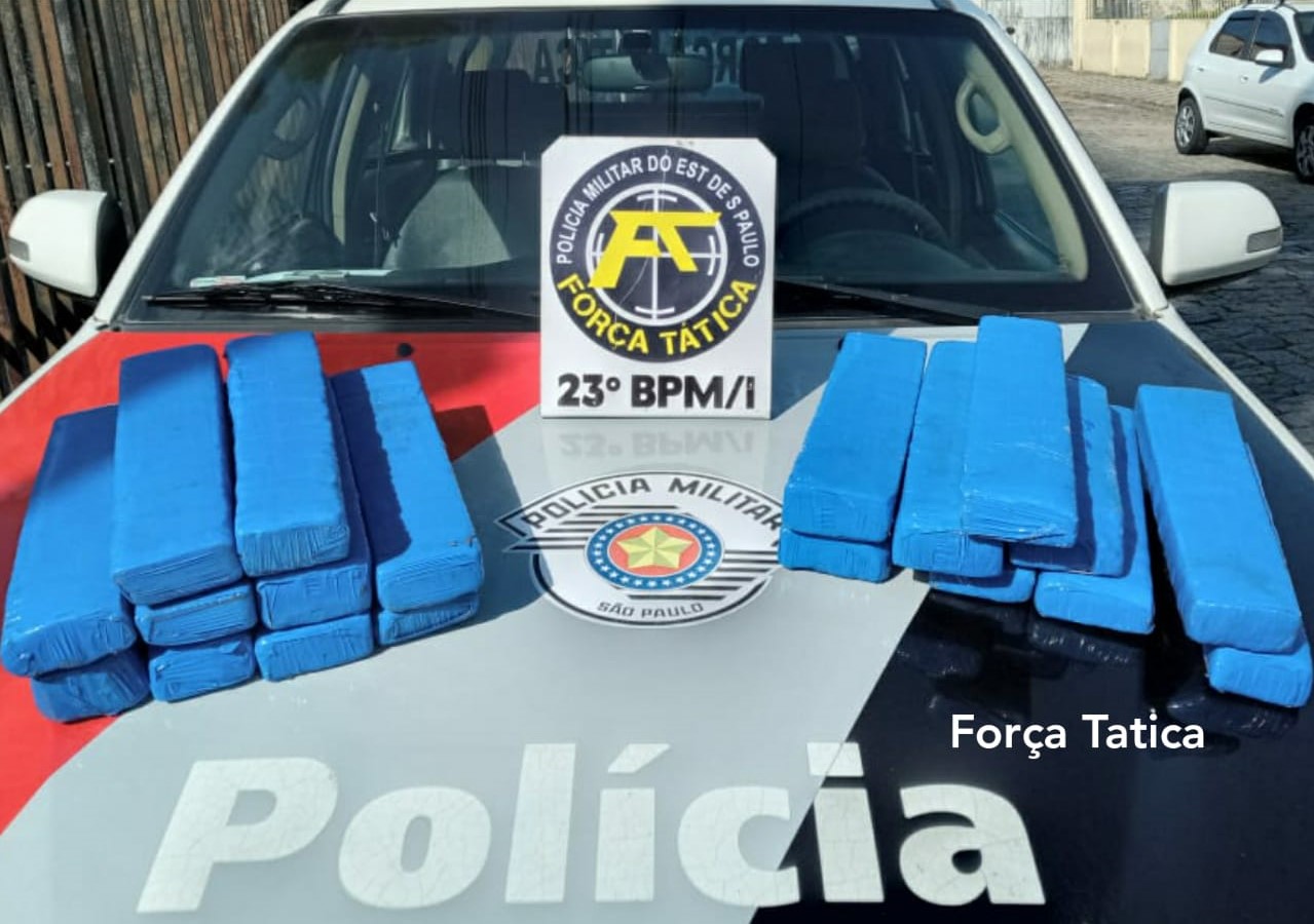 Motorista de aplicativo e traficante são presos com mais de 18 kg de maconha em Lorena 