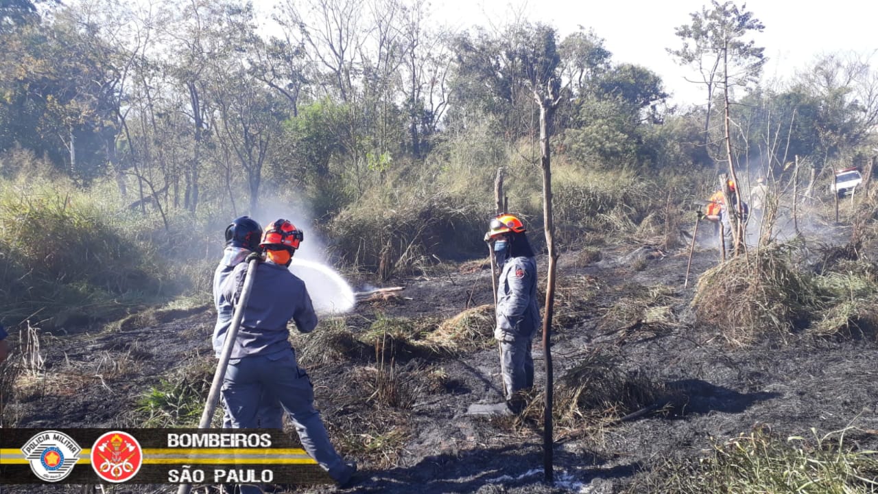 Queimada atinge área de 10 mil metros e mobiliza bombeiros no Quiririm em Taubaté