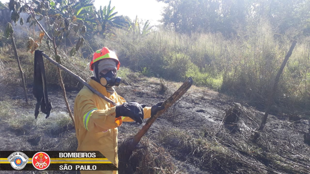 Queimada atinge área de 10 mil metros e mobiliza bombeiros no Quiririm em Taubaté