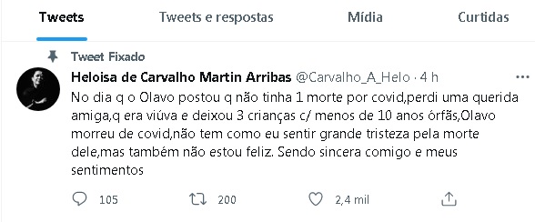 Heloísa, filha de Olavo de Carvalho lamenta a morte do pais, mas também faz críticas a ele
