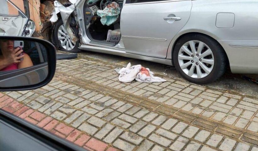 carro bate em muro taubaté