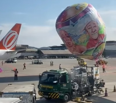 Balão cai e atinge avião da Gol no Aeroporto Internacional de Guarulhos