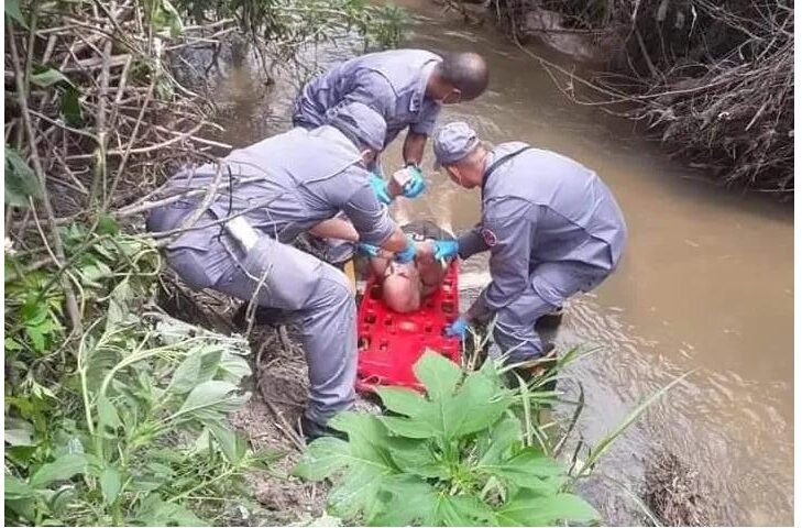 Idoso cai em um rio em Taubaté e é resgatado por bombeiros