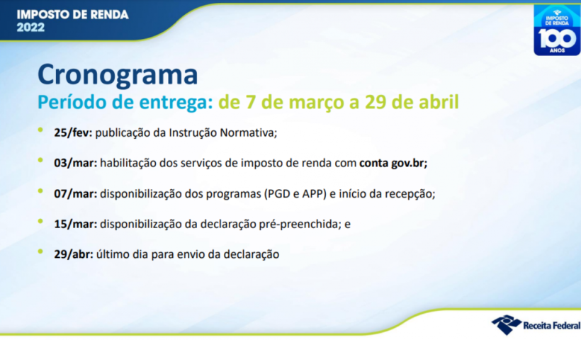 entrega do imposto de renda segue até o fim do mês de abril