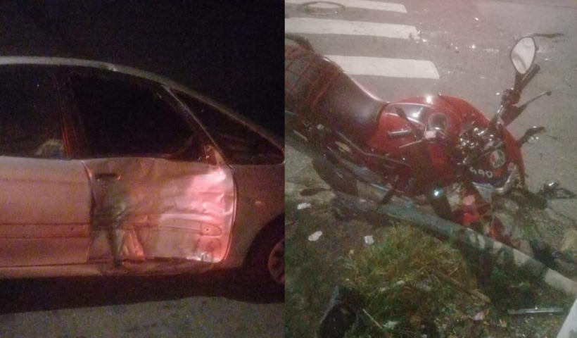 acidente moto e carro