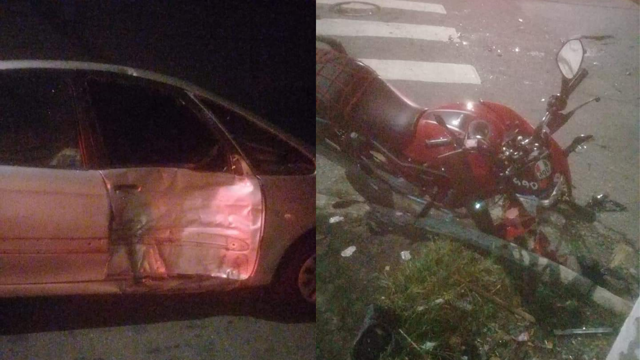 acidente moto e carro
