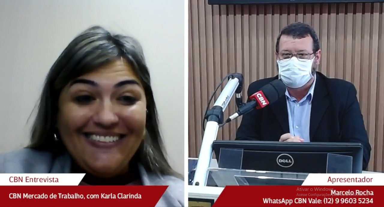 colunista mercado de trabalho karla clarinda e apresentador marcelo rocha