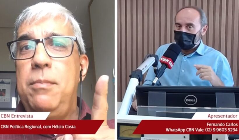 Helcio Costa conversa com o apresentador Fernando Carlos sobre a Política Regional, e faz alusão a poema famoso, dizendo que tinha uma pedra no meio do caminho