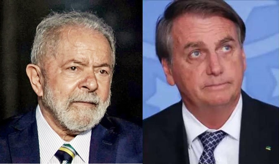 Lula e Bolsonaro lado a lado em reprodução fotográfica. Datafolha aponta que Lula venceria no primeiro turno se a eleição fosse hoje