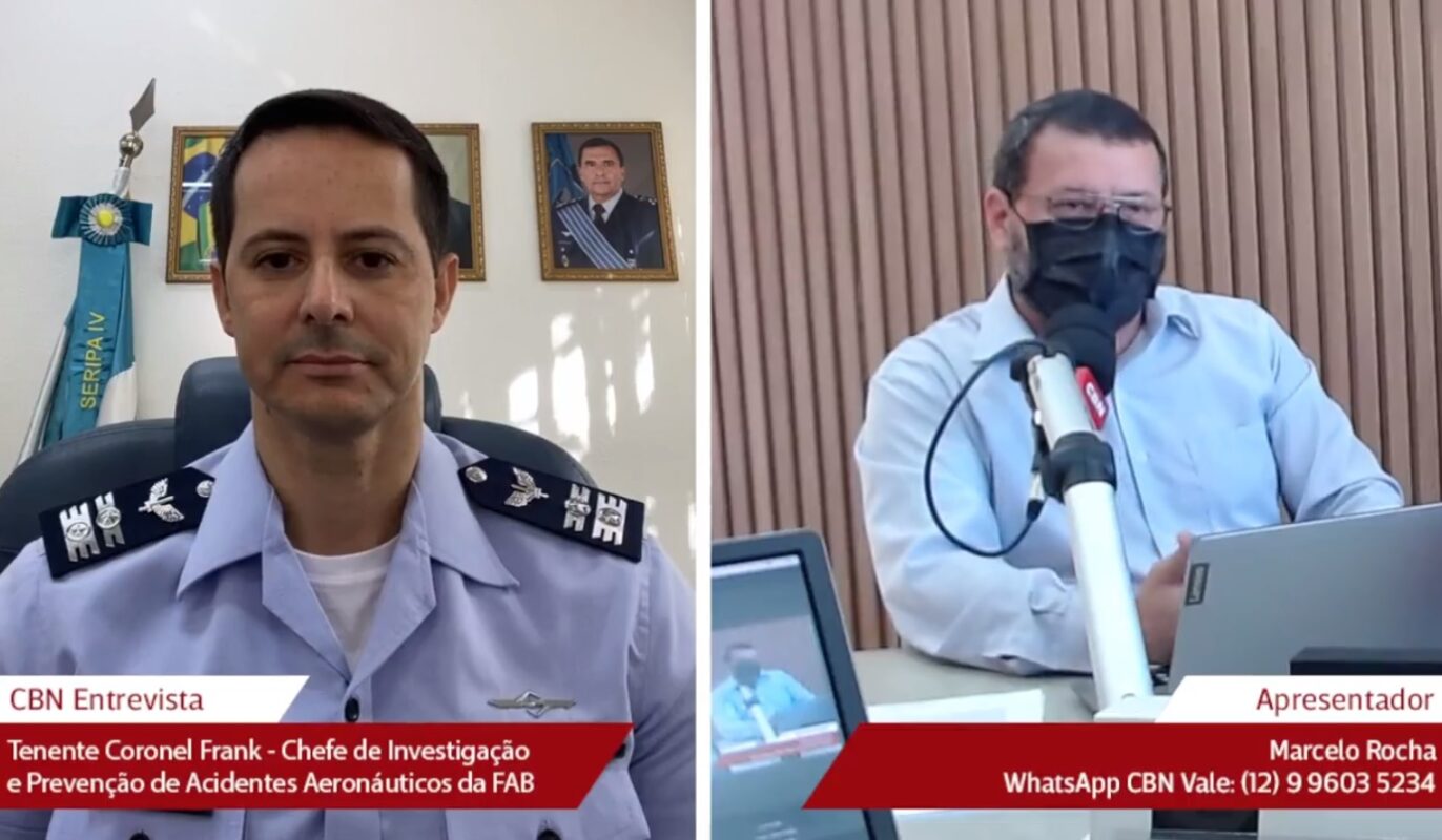 Coronel Frank, da FAB, em entrevista por Skype com o apresentador Marcelo Rocha, falando sobre o aumento de avistamentos de balões