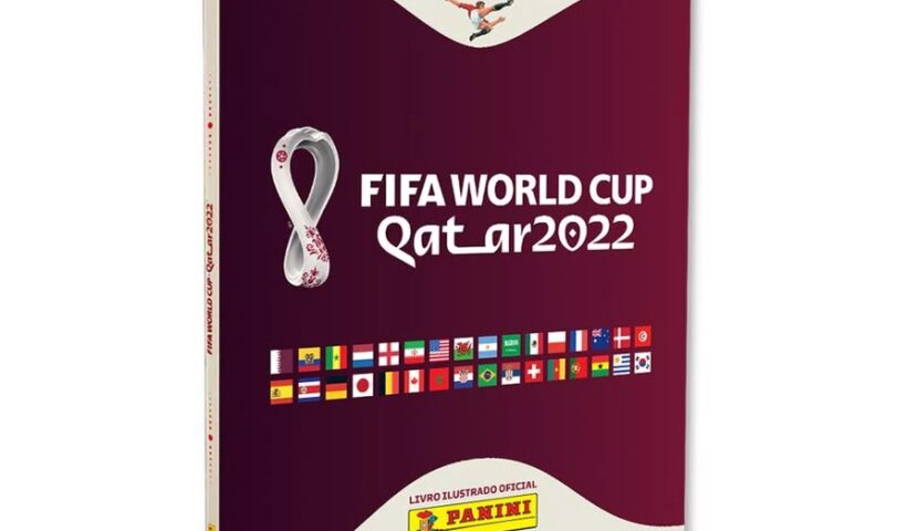 Imagem do álbum de figurinhas da Copa do Mundo do Catar que tece pré-venda anunciada pela empresa Panini. Preço das figurinhas dobrou