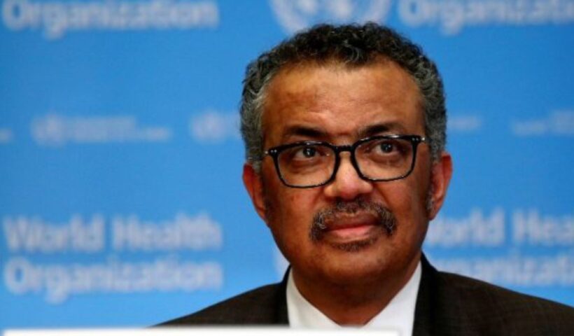 Tedros Adhanom Ghebreyesus anunciando na OMS que varíola dos macacos é emergência global
