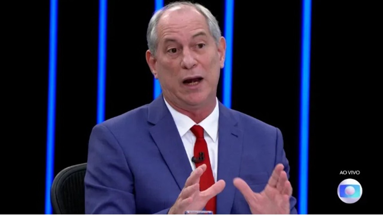 Ciro Gomes sendo entrevistado no JN. G1 analisou o que á fato ou fake em sua entevista