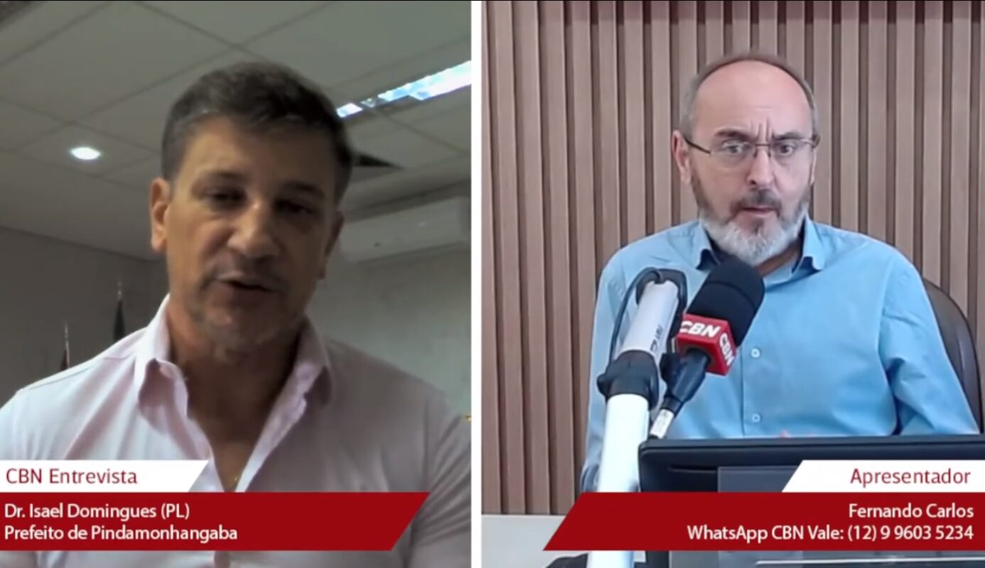Prefeito de Pinda é entrevistado por Fernando Carlos na rádio CBN Vale, onde falou sobre o recorde de exportações