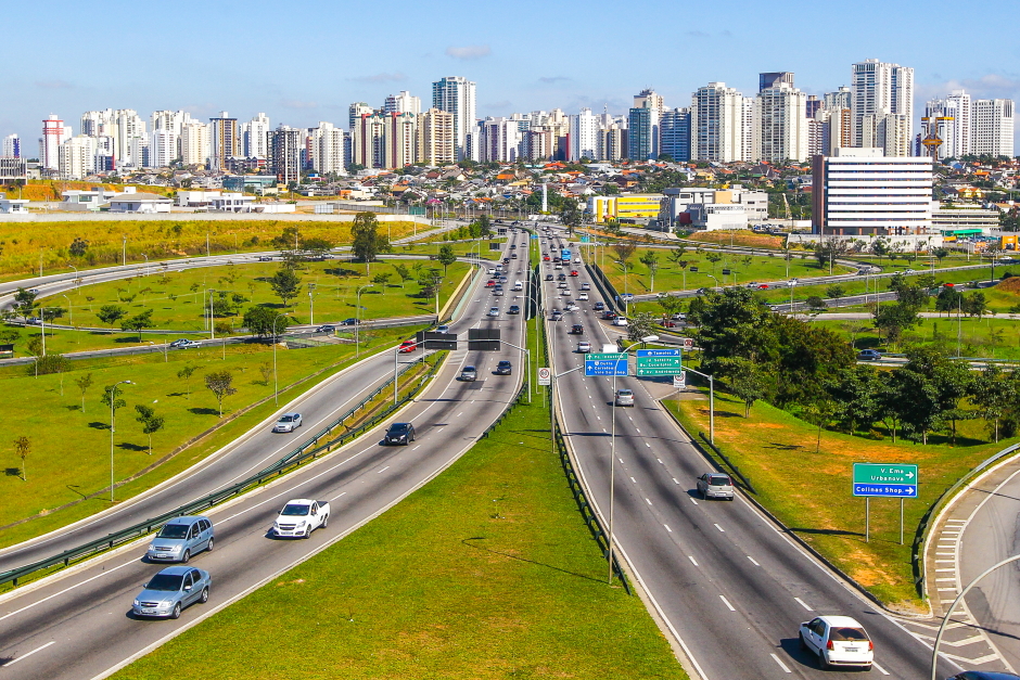 Foto aérea do Anel Viário de SJC onde ocorrerá corrida de rua no domingo, dia 7 de agosto de 2022