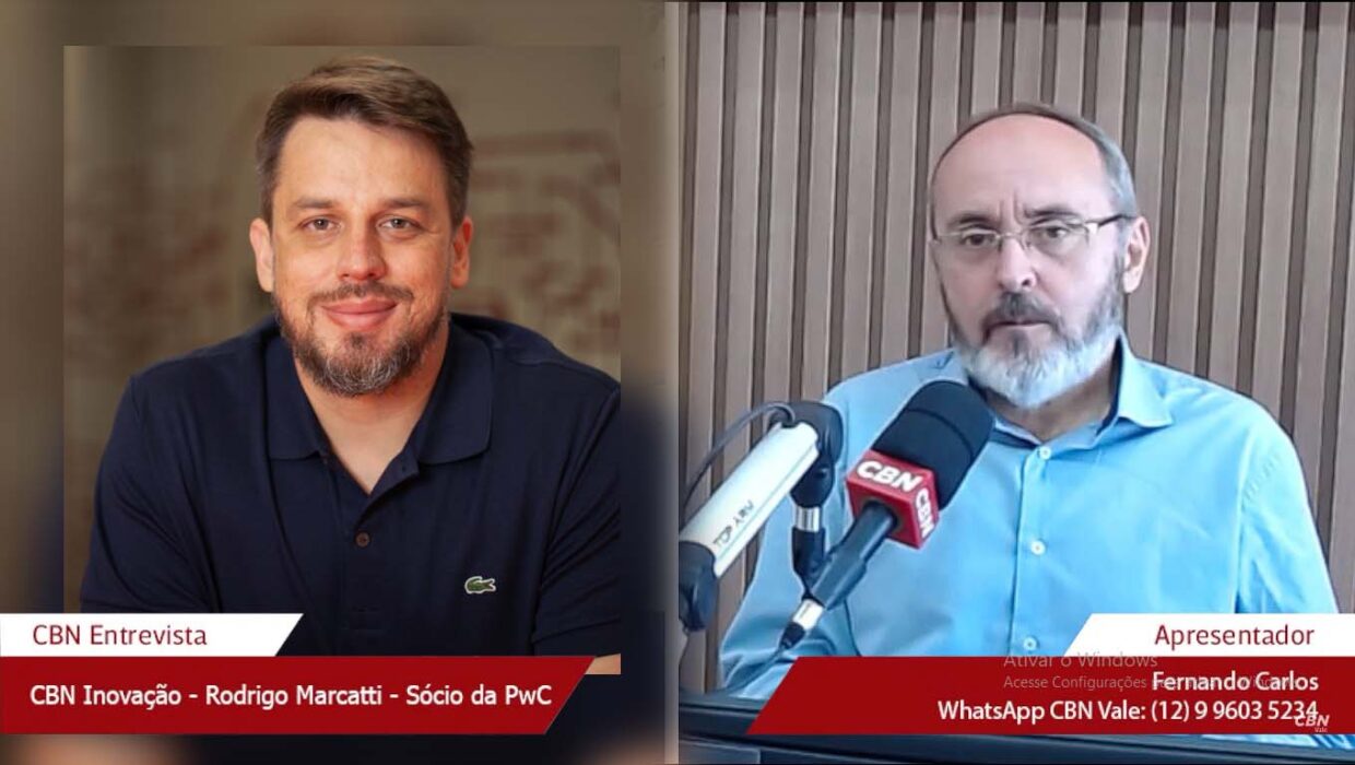 Rodrigo Marcatti, da PwC e Fernando Carlos da CBN Vale. Executivo falou sobre startups