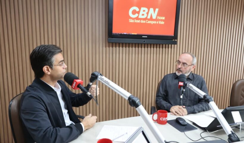 Rodrigo Garcia em entrevista na CBN Vale. Rodrigo garcia diz estar otimista com pesquisa Ipec