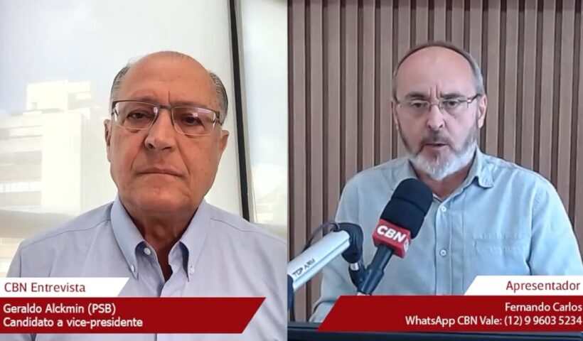 Geraldo Alckmin sendo entrevistado por Geraldo Alckmin. Chapa Lula-Alckmin