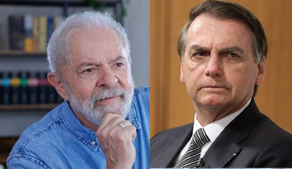 Lula e Bolsonaro. Pesquisa Ipec aponta que Lula te 50% das intenções de votos, contra 43% de Bolsonaro