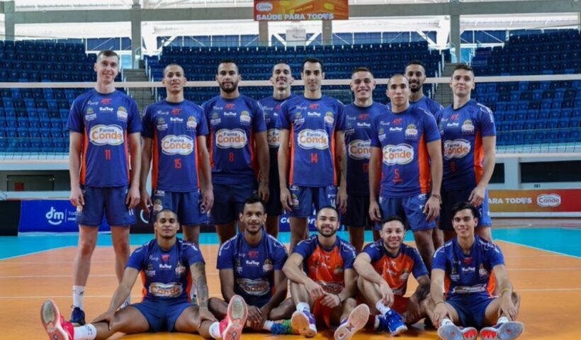 Jogadores do Vôlei São José. Equipe do Vôlei São José estreia neste sábado estreia
