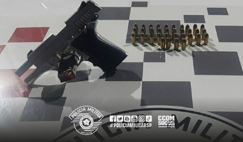 arma calibre ponto 380. Adolescente é apreendido em Taubaté com arma