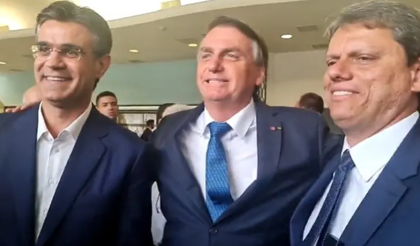 Rodrigo Garcia, Jair Bolsonaro e Tarcísio de Freitas
