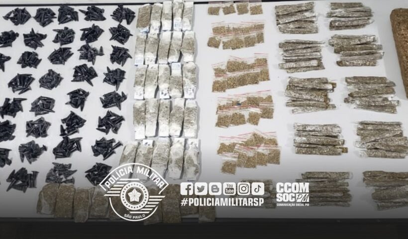 drogas apreendidas em uma mala bandeira branca jacareí