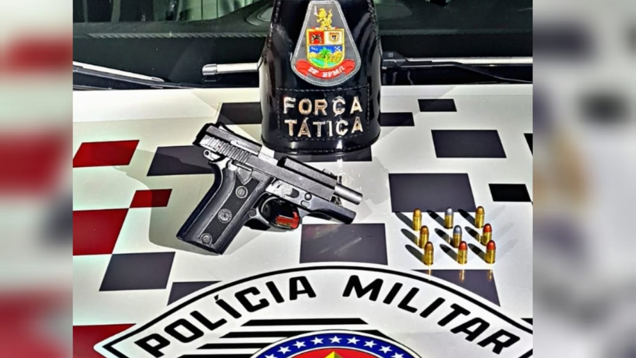 pm prende homem portando pistola cal 380