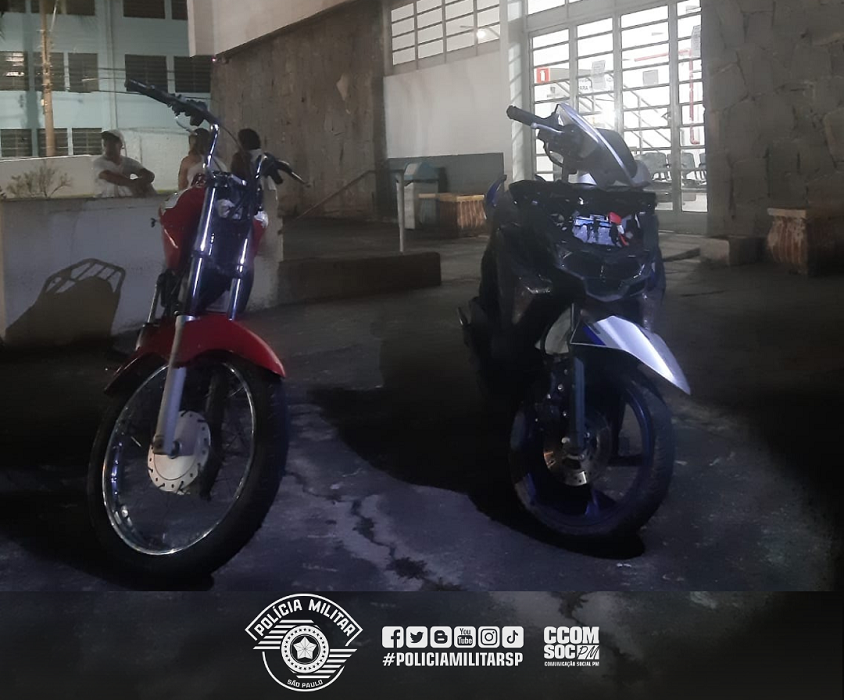 PM recupera duas motos furtadas em Jacareí; adolescente foi apreendido