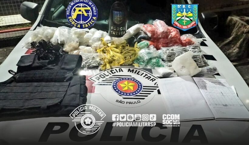 Quase três mil porções de cocaína foram apreendidos em Pindamonhangaba