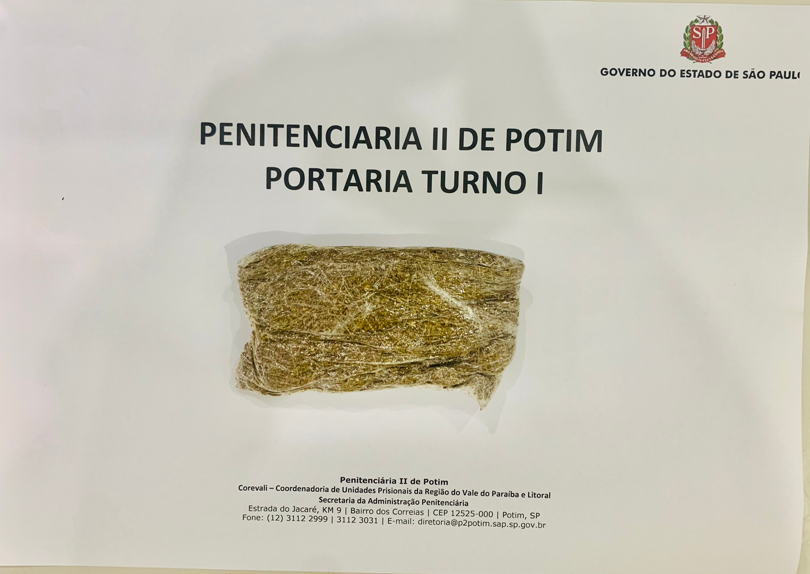 envólucro com maconha apreendido em peça íntima de visita de preso