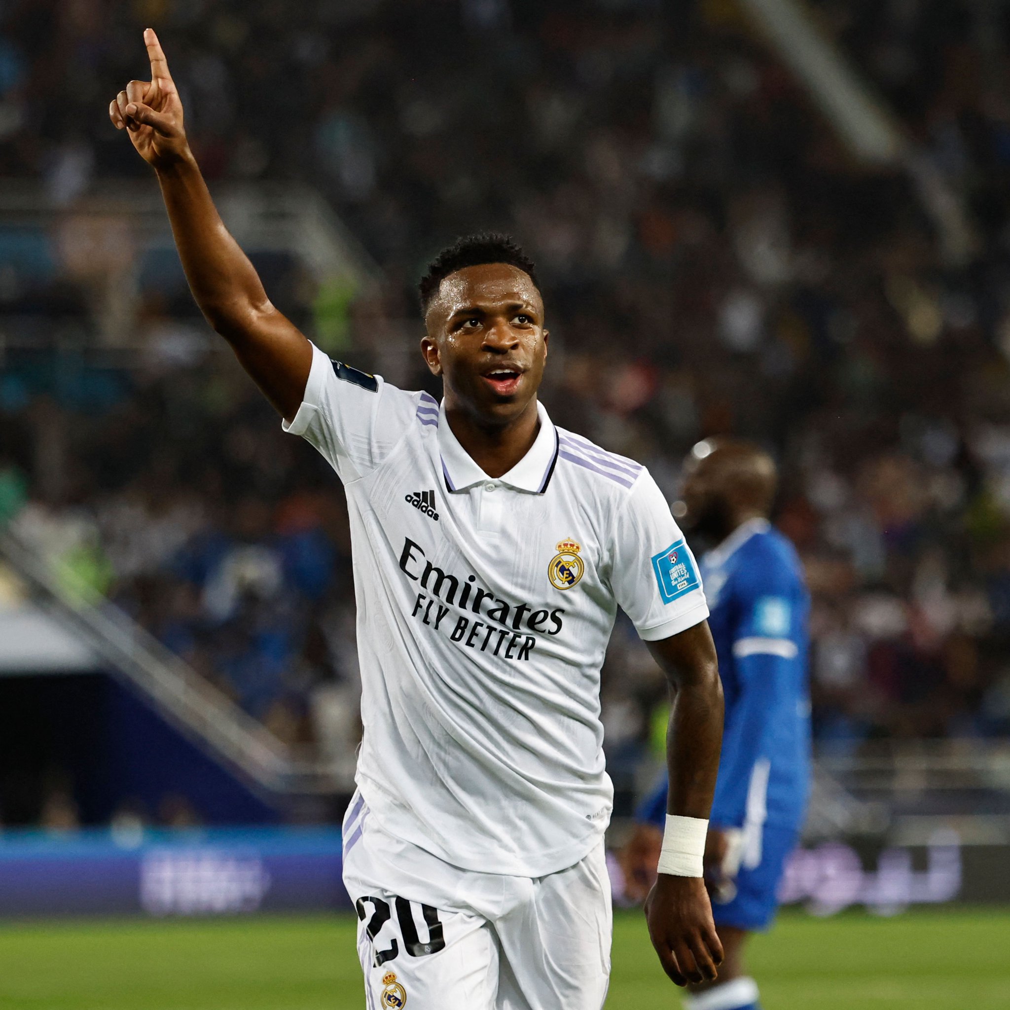 Estrela do Real Madrid, o brasileiro Vinícius Júnior marcou dois gols nessa final contra o Al Hilal 