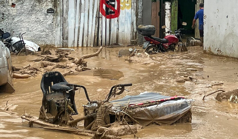 Forte chuva causou fortes estragos e cancelando as festividades do Carnaval 2023 em São Sebastião