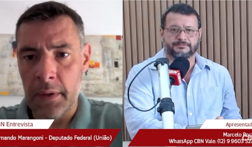 Deputado Federal Fernando Marangoni (União) e Marcelo Rocha, da CBN Vale