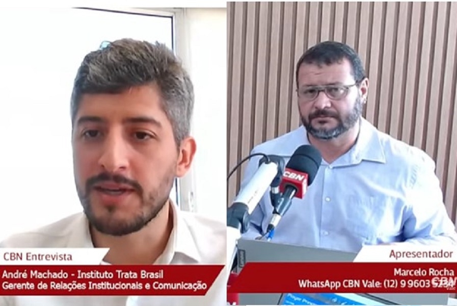 André Machado, do Instituto Trata Brasil e Marcelo Rocha, da CBN Vale
