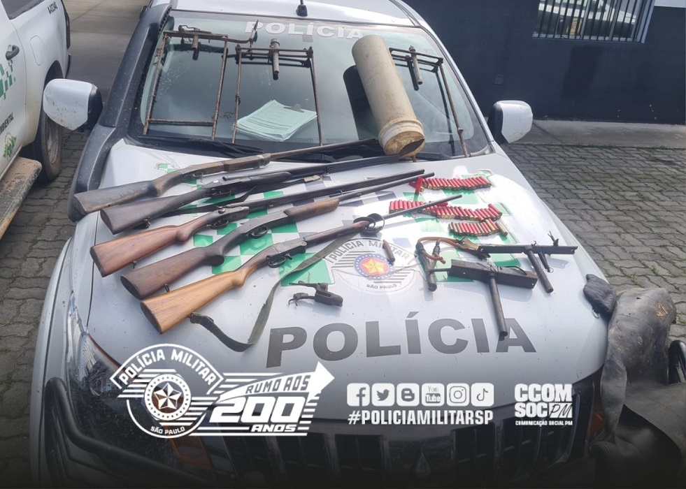 Polícia Ambiental de Caraguatatuba apreende armamentos para caça ilegal