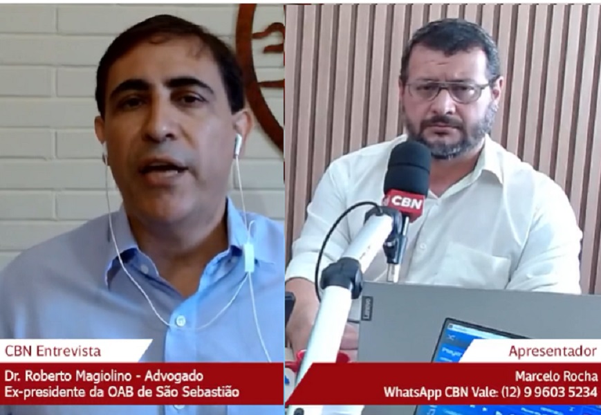 Advogado Roberto Mangiolino que pede a cassação do prefeito Felipe Augusto, de São Sebastião e Marcelo Rocha