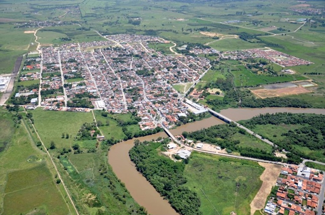 Vista aérea de Potim (SP). Cidade deverá receber 186 unidades habitacionais
