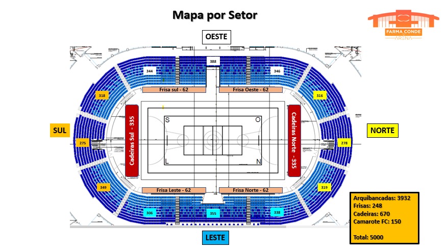 Setorização da Farma Conde Arena para a final da Superliga Nacional Masculina 2022/2023
