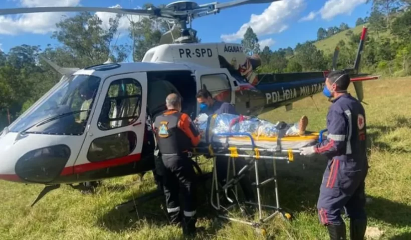 Ciclista fica ferido após acidente em zona rural entre Paraibuna e Redenção da Serra