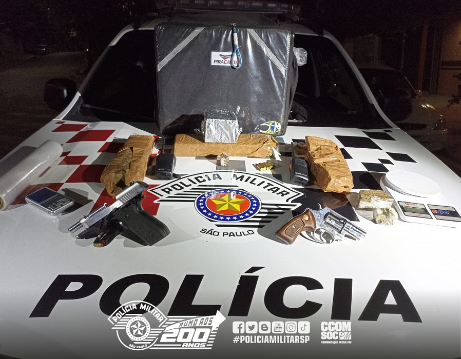 Armas, celulares e mais de 60 tijolos de maconha apreendidos pela polícia em Taubaté