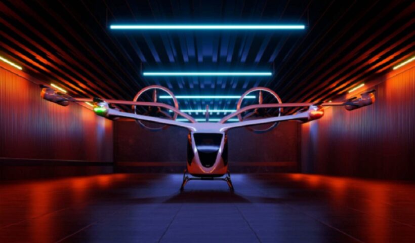 Modelo de divulgação de futuro carro voador da EVE, da Embraer. Conheça as oportunidades