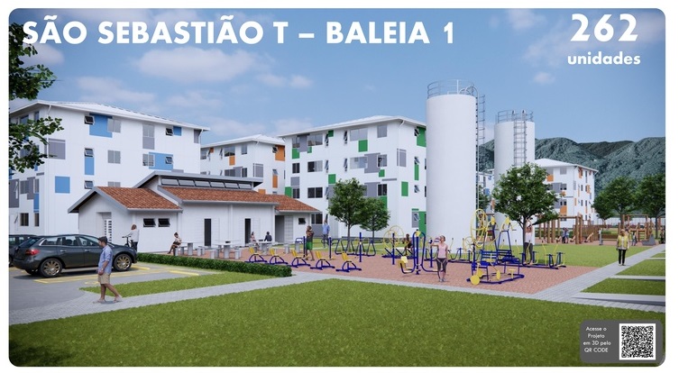 Projeto de moradias sustentáveis no bairro Baleia 1, em São Sebastião