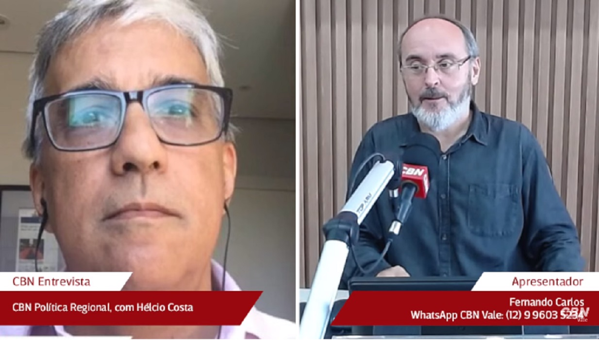 Helcio Costa e Fernando Carlos discutindo a 'novela' Banhado, em São José dos Campos