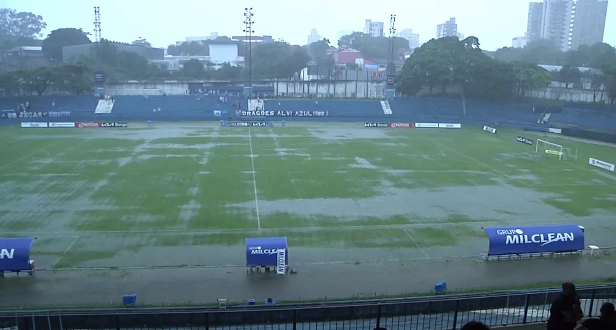 Drenagem do gramado do Joaquinzão sofreu com as chuvas na Série A-2 desse ano