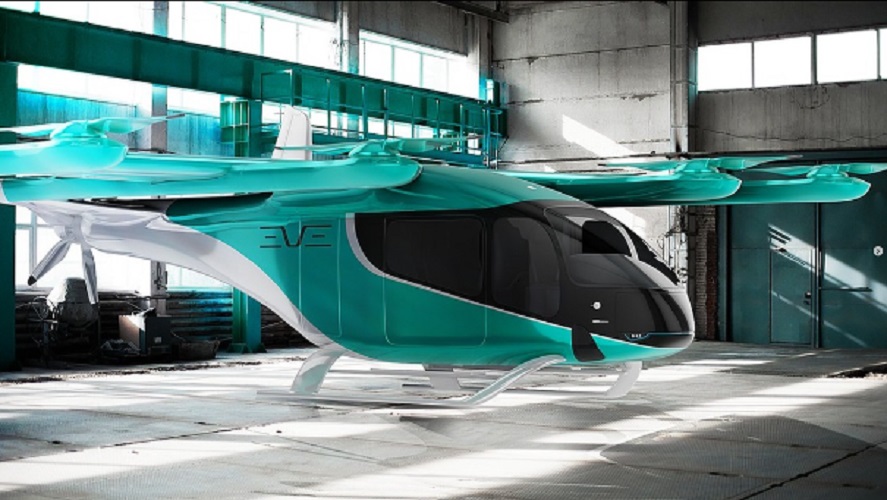 arte gráfica do Evetol, primeiro carro voador a ser produzido em Taubaté