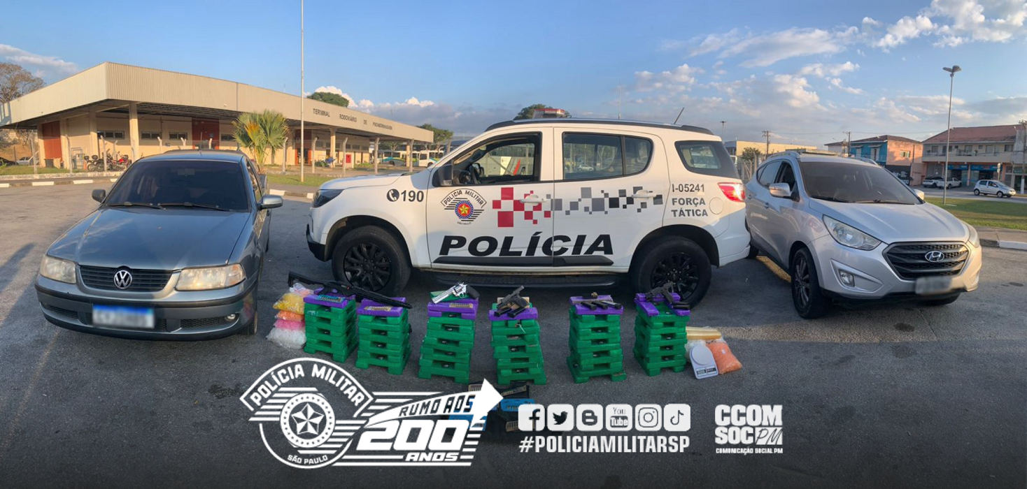 Drogas e armas apreendidas em Santa Branca