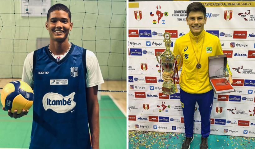 Mario Quesada (esquerda) e Gustavo Cardoso (direita), dois reforços do Vôlei São José para a temporada 2023/2024