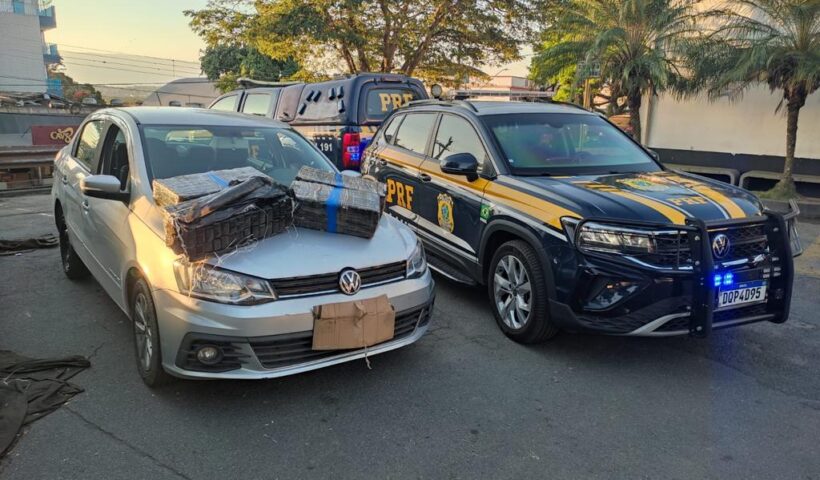 Um casal foi preso transportando 90 kg de maconha na Dutra em Aparecida