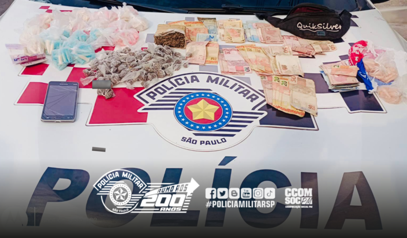 Homem é preso e adolescente apreendido por tráfico de drogas no Parque Rodovias, em Lorena